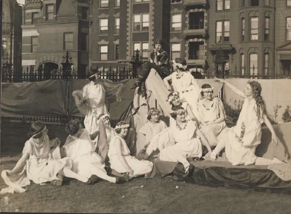 Students at the National Kindergarten and Elementary College participate in the Spring Festival, 1920